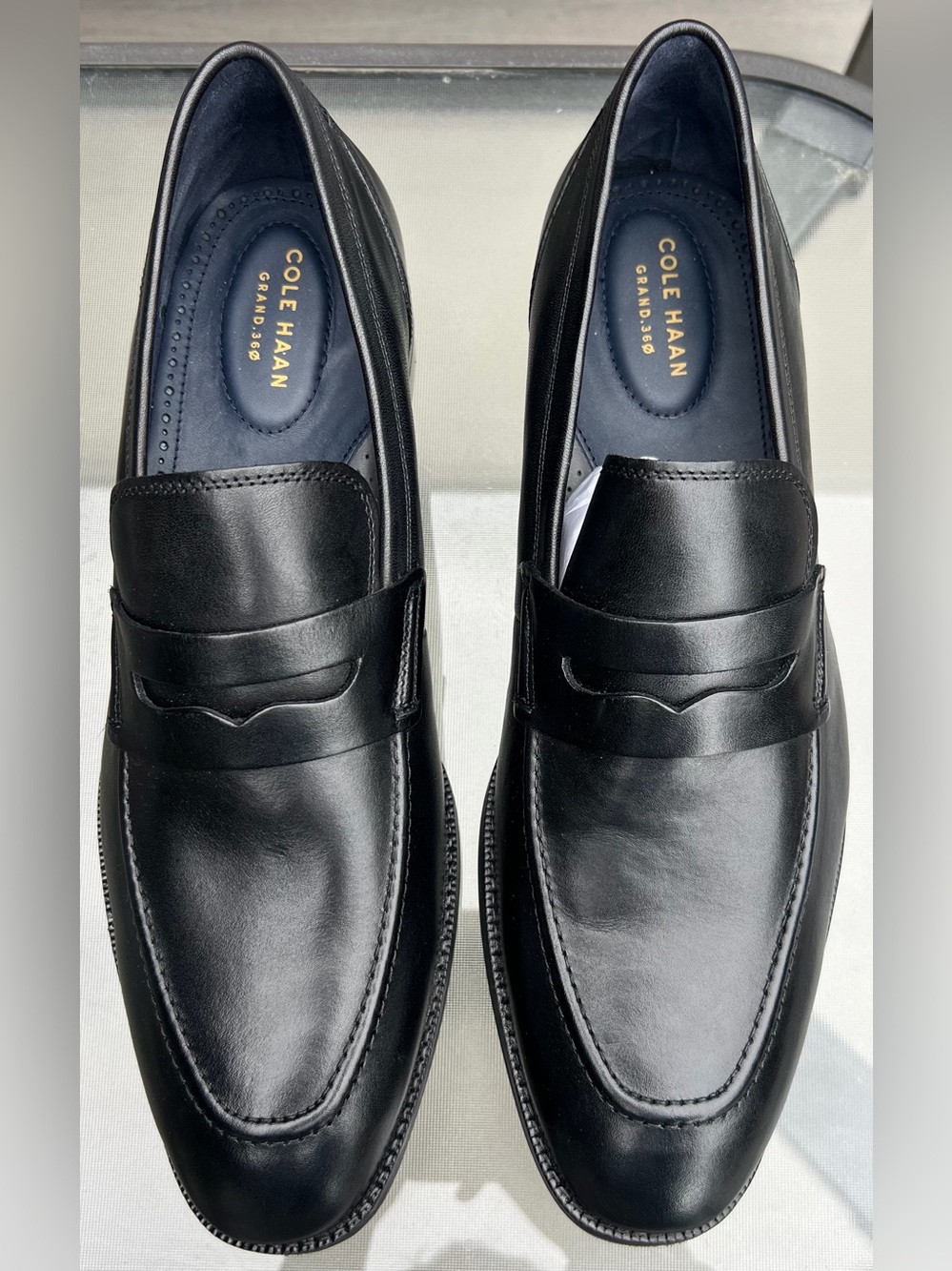 Cole Haan Warner Grand Black Leather Penny Loafers - Men’s, Size 13.